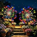 SEEWELUMI Solar Garden Lights Outdoor Decorative, 2pack 120 LED Firework Lights Waterproof?Solar Fairy Lights for Outside,Garden,Yard