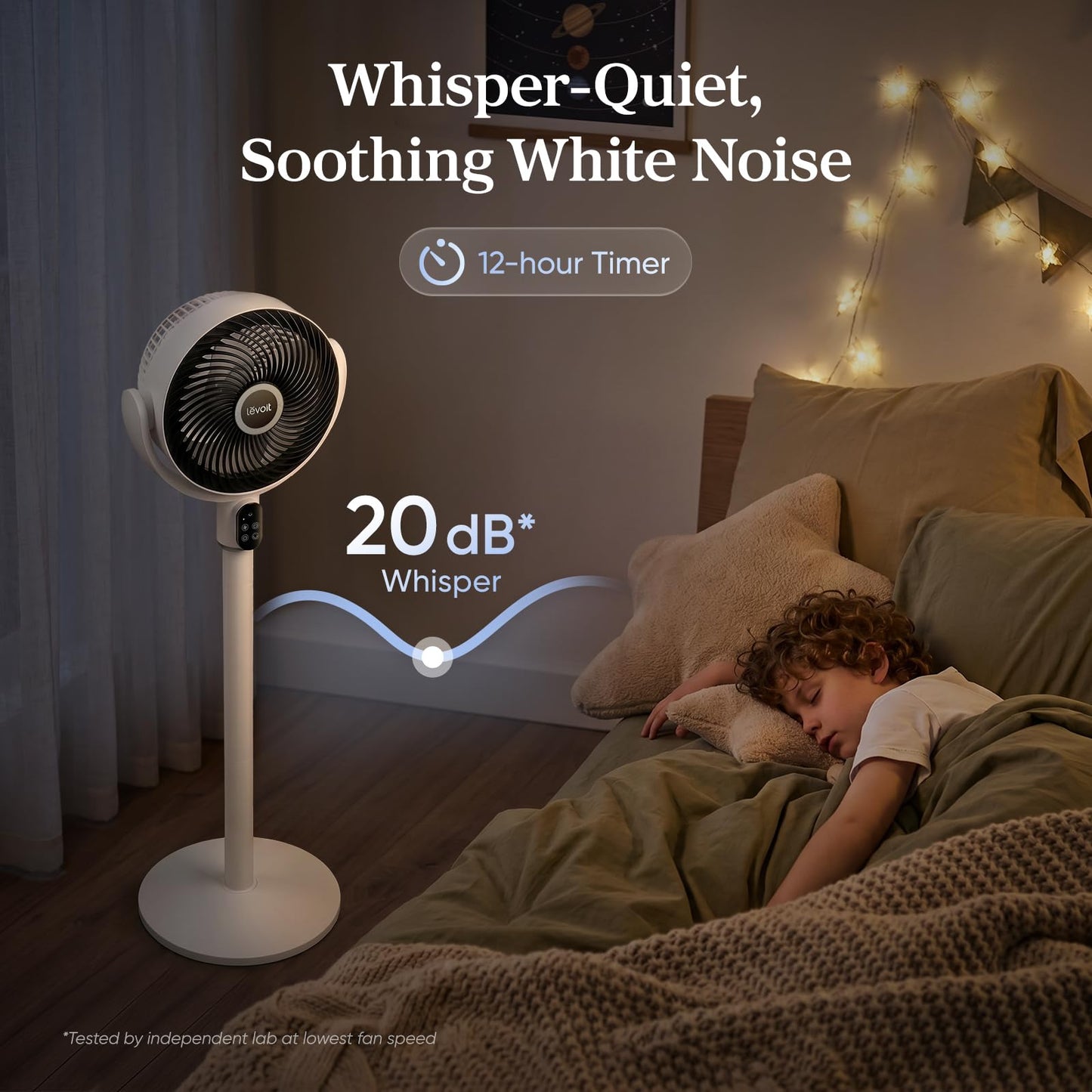 Levoit Standing Fan for Bedroom, 2-in-1 Pedestal & Tabletop Oscillating Fan