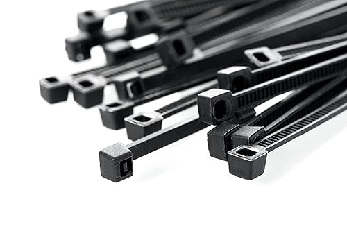 100 Qty 4 Inch Black Nylon 18 lb Cable Zip Ties | Made in The USA | BCP895