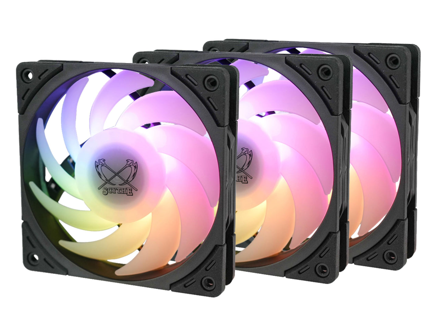 Scythe Wonder Tornado 120mm ARGB Computer case Fan for Gaming and Performance Build,12V 4pin Power, 3pin ARGB Lighting, 25mm Thickness, PBT Material
