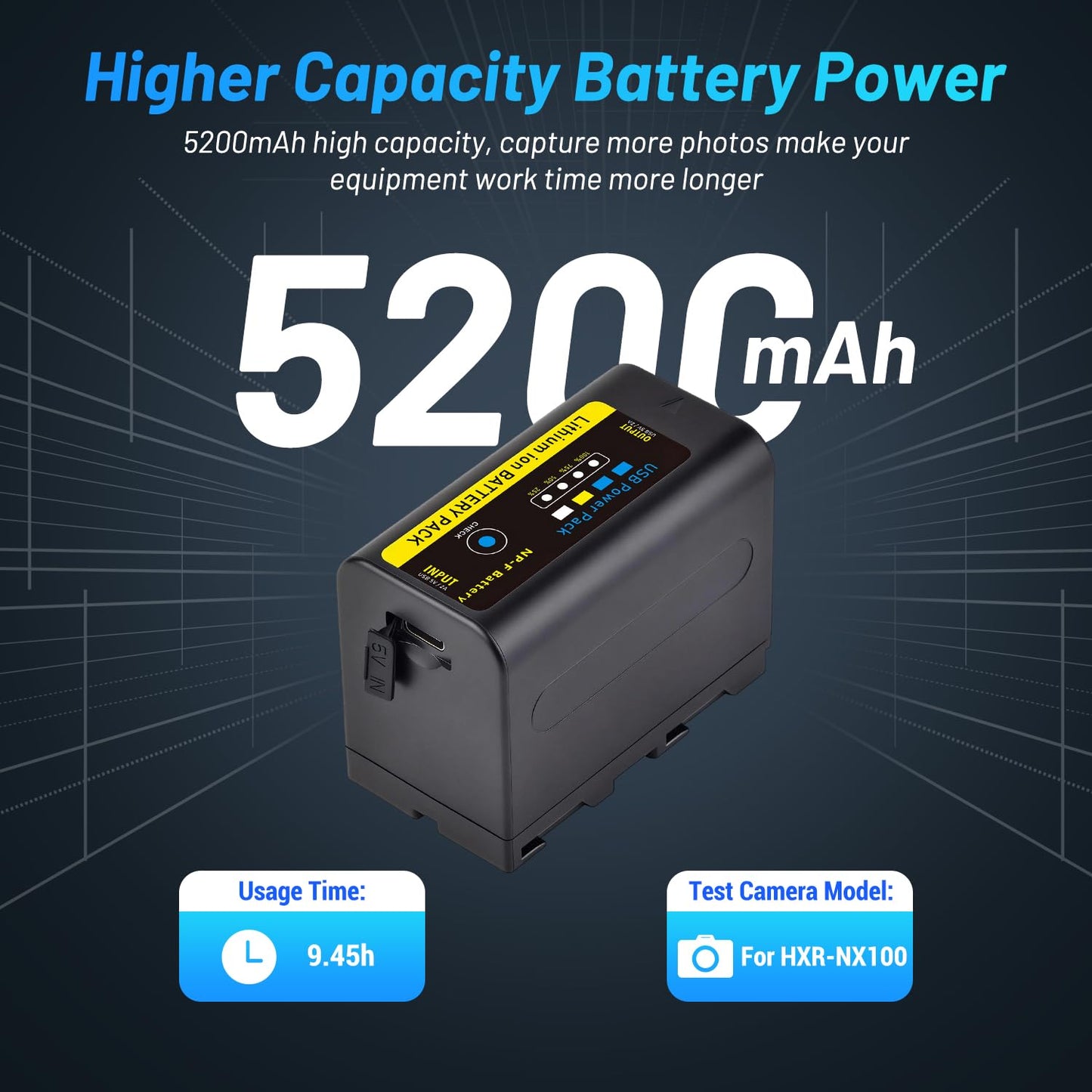 Tectra 2-Pack NP-F750 Battery for Sony NP-F970 NP-F975 NP-F980 NP-F960 NP-F770 NP-F550 Battery and Sony Handycam Camcorders for YONGNUO Godox LED