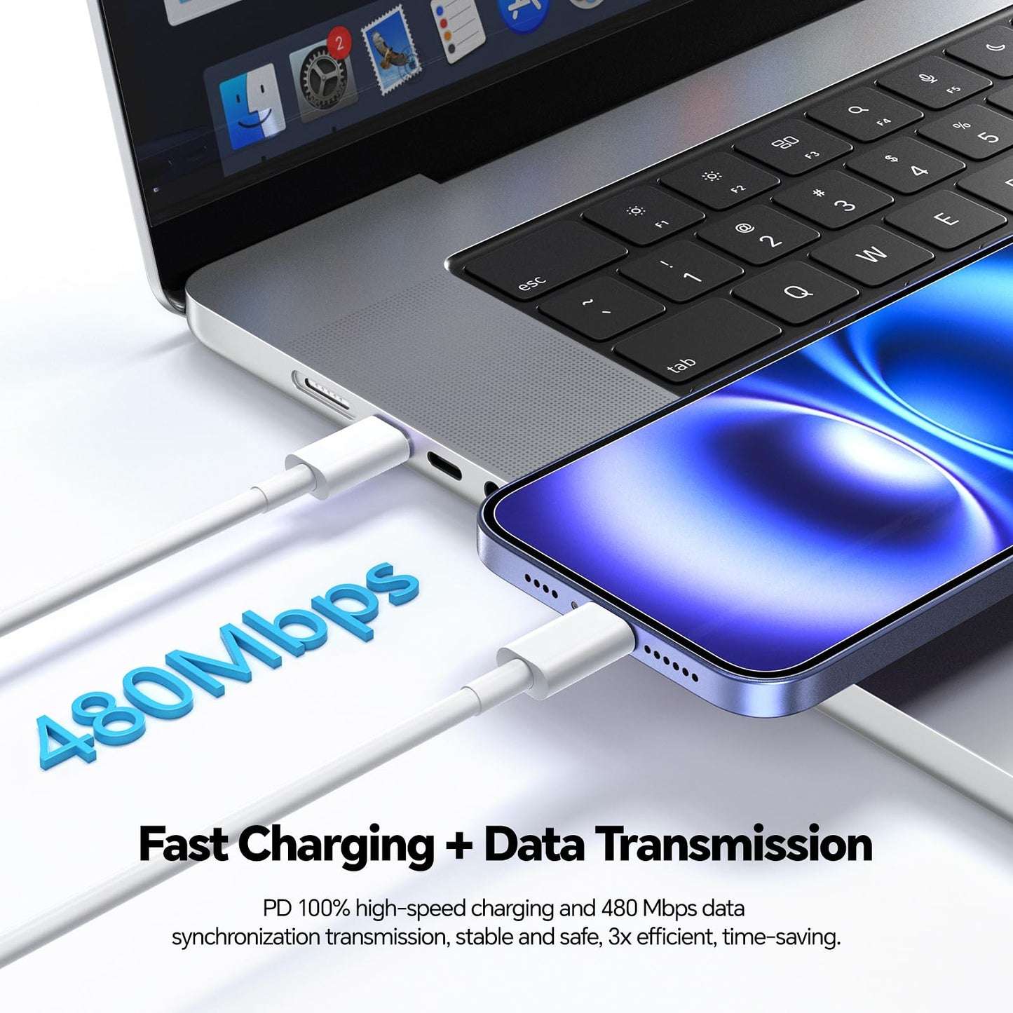 Compatible with Phone15/16/17 Charger Fast Charging,20W Dual USB C Charger Block with Two 10FT USB C-C Charging Cables with Phone 15/16Pro
