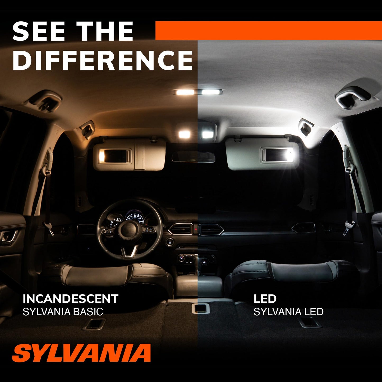 SYLVANIA 7528 LED White Mini Bulb, Daytime Running Light, 2 Bulbs