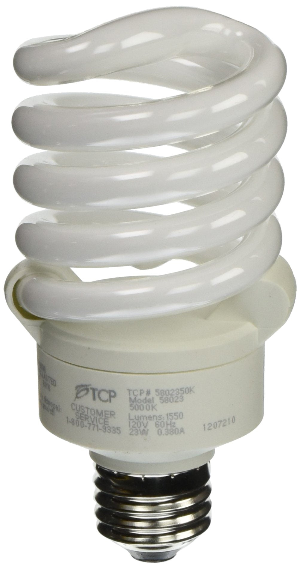 TCP 5802350k CFL TruStart A - Lamp - 100 Watt Equivalent (23W) Daylight (5000K) TruStart Full Spring Lamp Light Bulb