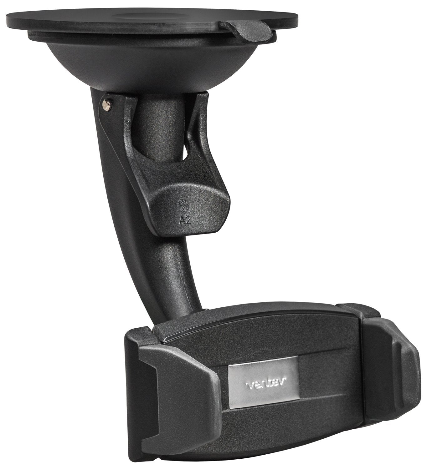 Ventev Car Mount | Low Profile, 360 Degree Rotation & Multi-Angle Viewing, Heavy Duty Suction Cup, Adjustable Brackets to Secure Smartphone |