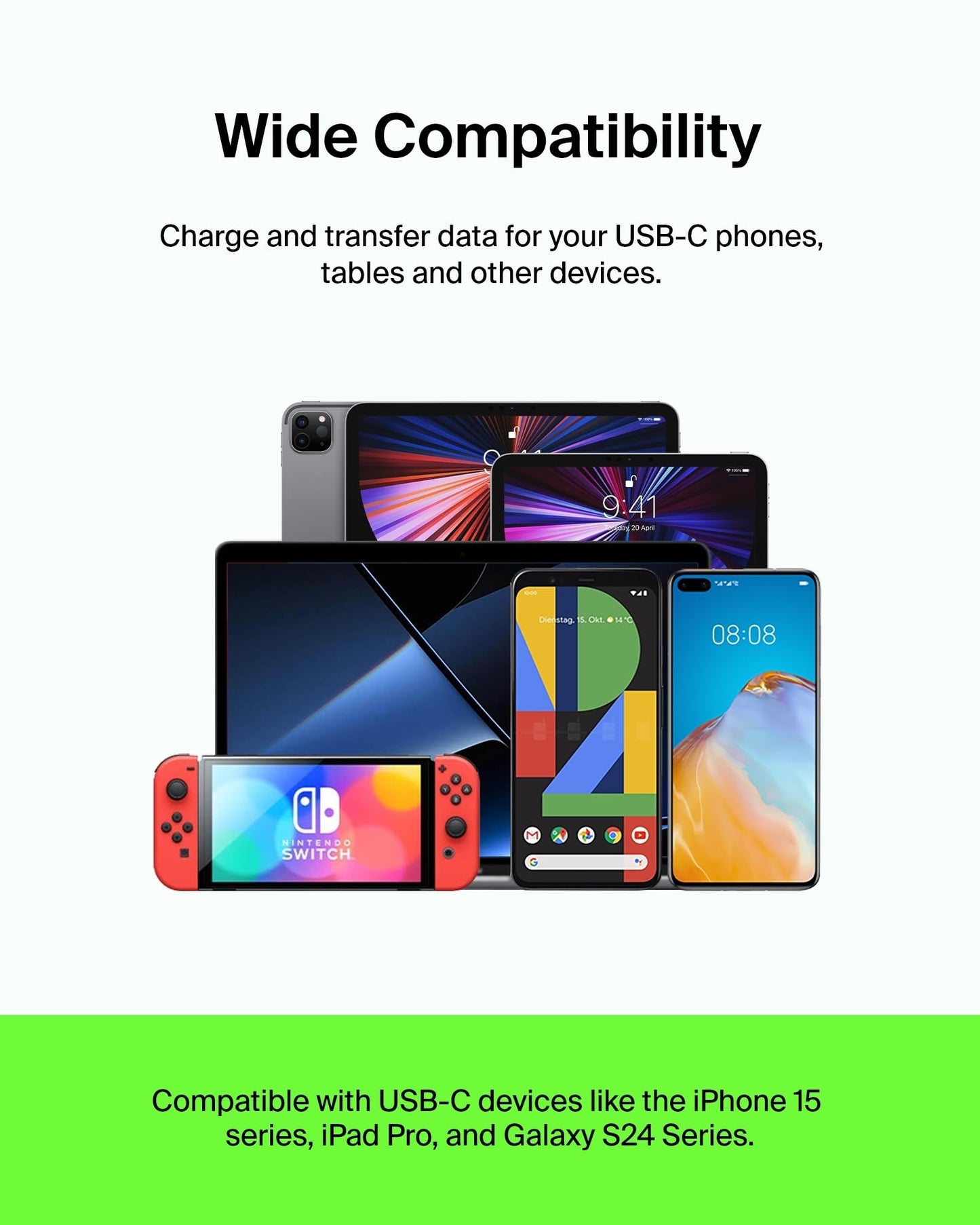 Belkin BoostCharge USB-C to USB-C Cable (1M/3.3ft) for iPhone 17, iPhone 17 Pro, Samsung Galaxy S25, S24, Pixel 10 & 9, iPad Pro, Nintendo Switch 2