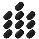 10 Piece Black L30mm x D8mm Mini Microphone Headset Windscreen Foam Mic Cover