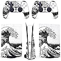 BelugaDesign PS5 Wave Japanese Skin | Painting Great Kanagawa Vinyl Cover Wrap Sticker Full Set Console Controller | Compatible with Sony PlayStation