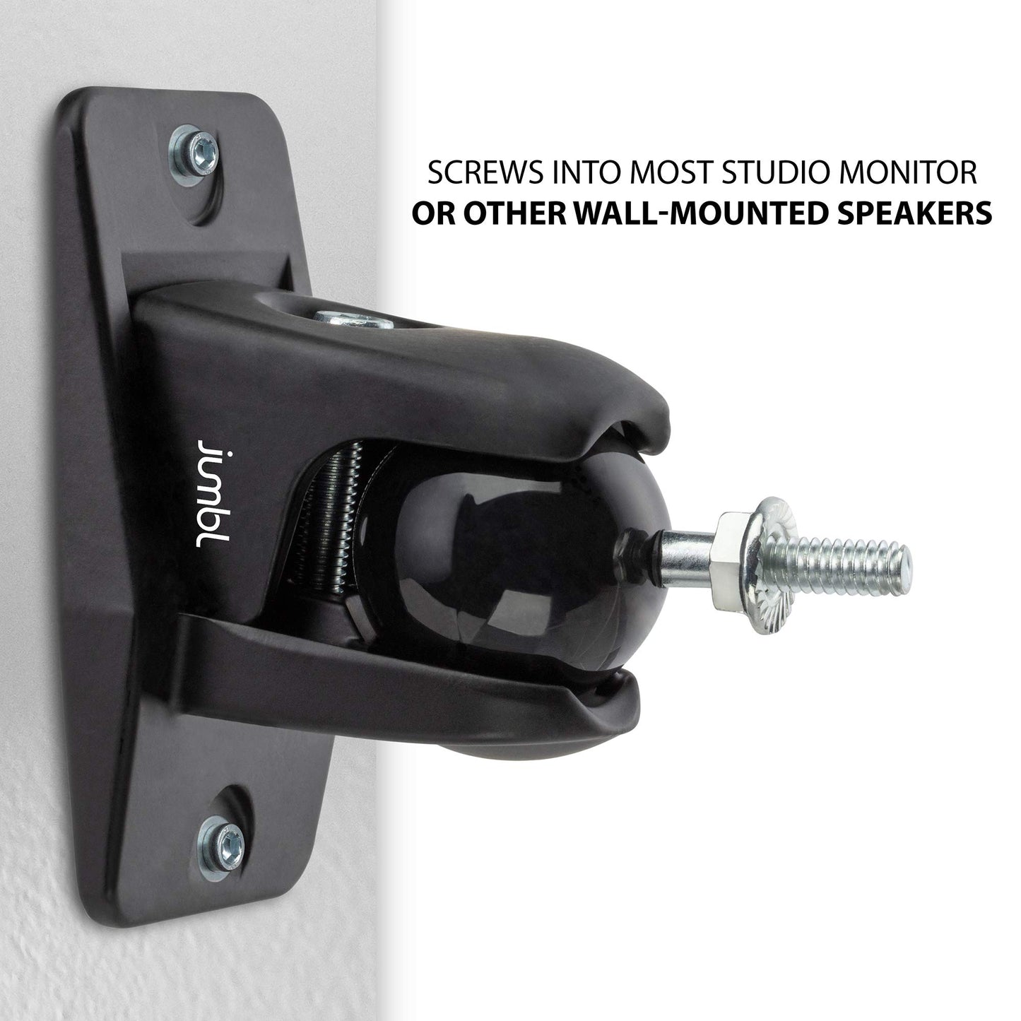 Jumbl SINSB7B ProGrip Ultra Stainless Steel Speaker Wall Mount Bracket Black, Pair of 2 - Thread Size: 1/4-20 - Holds up to 8 Lbs