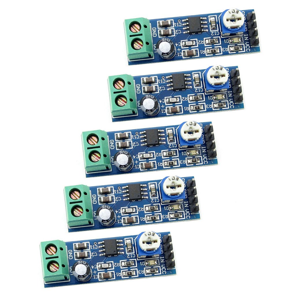 Newzoll 5Pcs LM386 Audio Amplifier Module for Arduino EK1236, Mono Board 200x Gain, Low Voltage DIY Circuit for Speaker, Solo 5-12V Operation, 10K