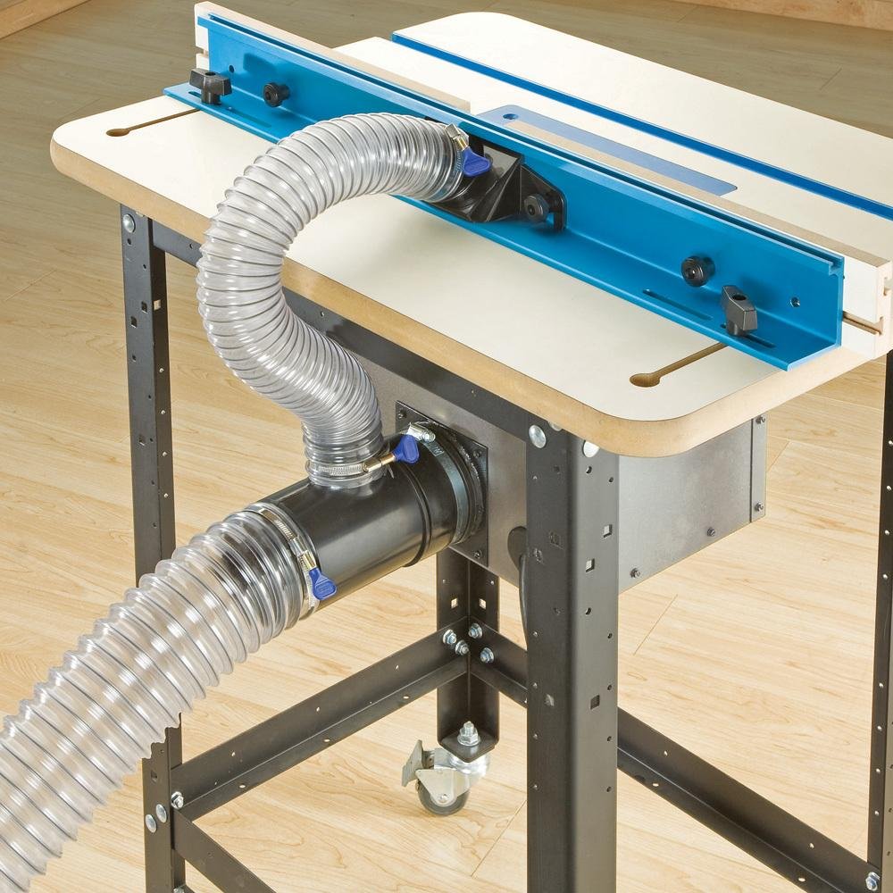 Dust Right Router Table Dual Port - ABS Plastic Router Table Dust Port for 4” Dust Hose or Dust Right Handle - Effortless Dust Collection System