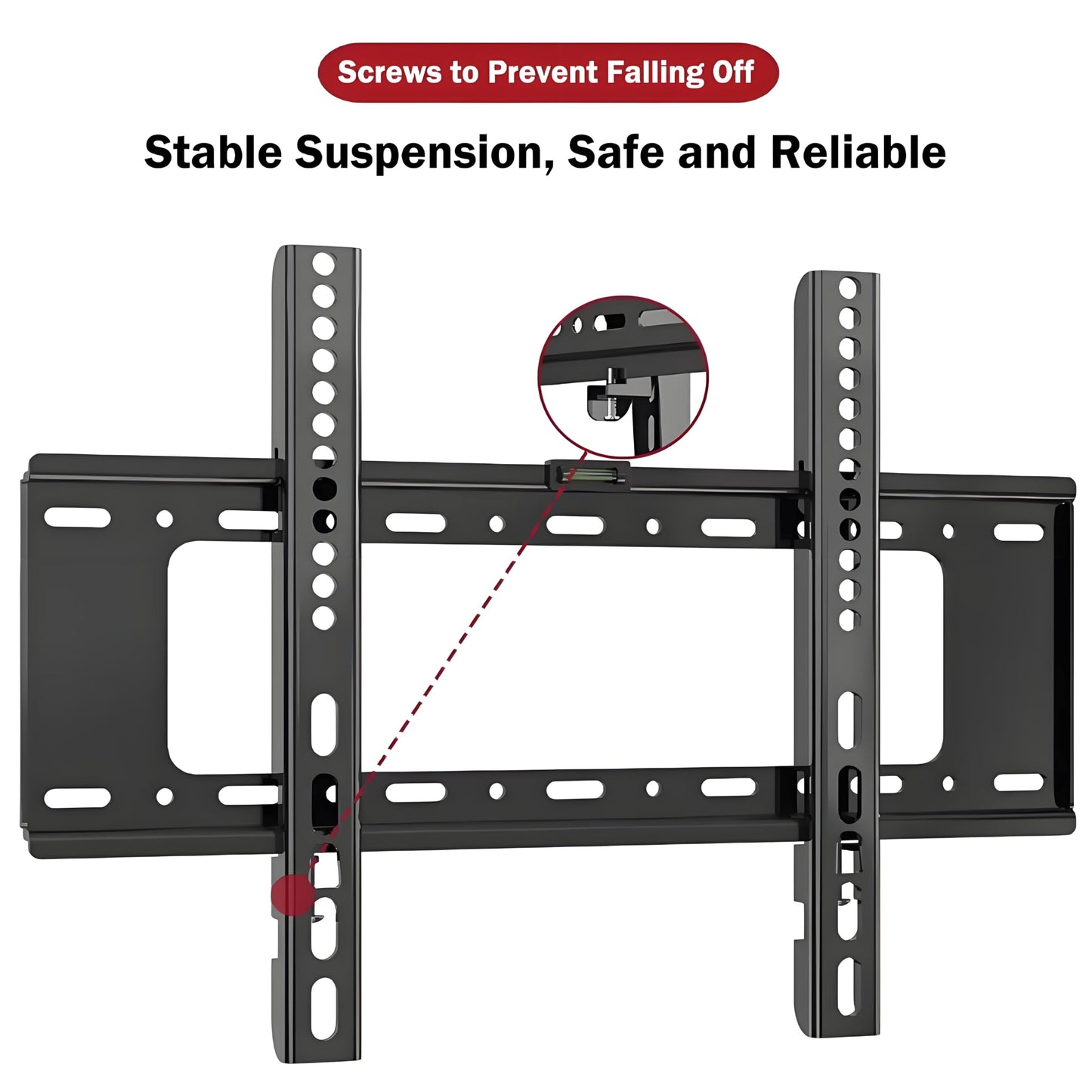 LAFLAURENT Fixed TV Wall Mount for 40"-80" TVs, VESA 200x200 to 600x400mm, Supports Up to 75kg, Easy Installation, Fits Most Studs and Concrete Walls