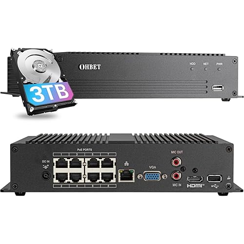 DahuaSecurity Advanced 16Ch 8 PoE Port Digital Video Recorder with 3TB HDD 4K HDMI Output and Smart Surveillance Features NVR for Home Security Camera