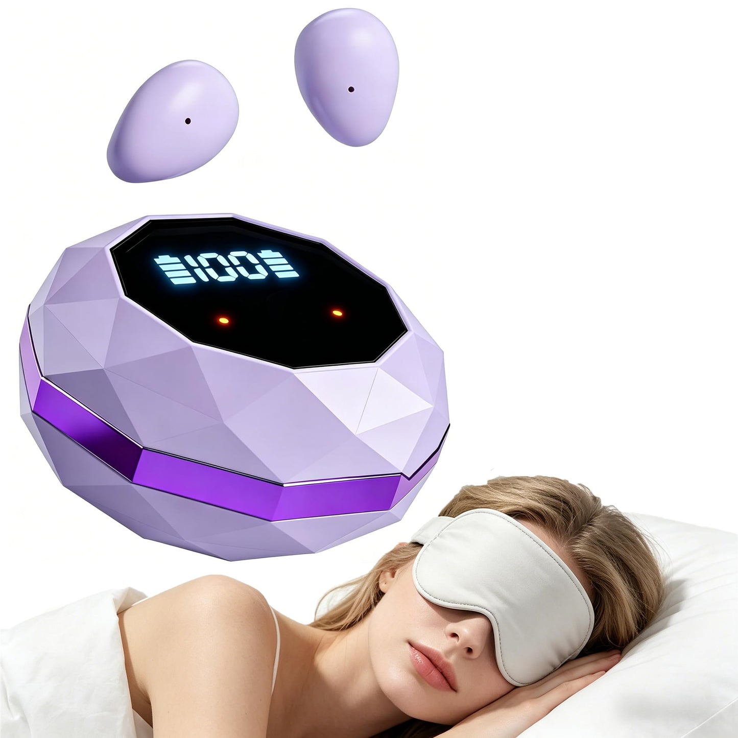 goazzzl Sleep Earbuds for Side Sleepers,Mini Invisible Wireless Earbuds for Small Ear Canals,Bluetooth 5.4, 40H Battery,Noise Blocking,Waterproof,LED