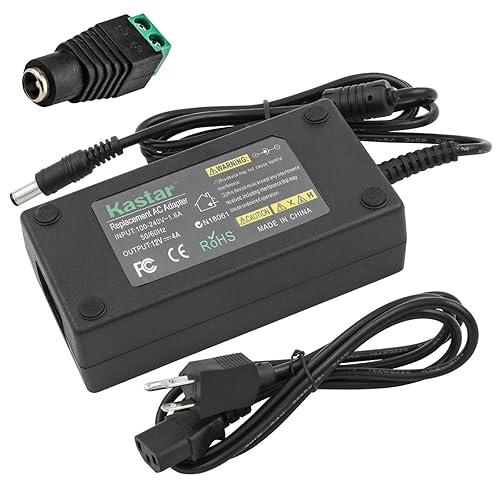 Kastar AC Adapter, Power Supply LCD 12V 4A 48W for LCD Monitor, LED Strip Light and Other Low Voltage Device