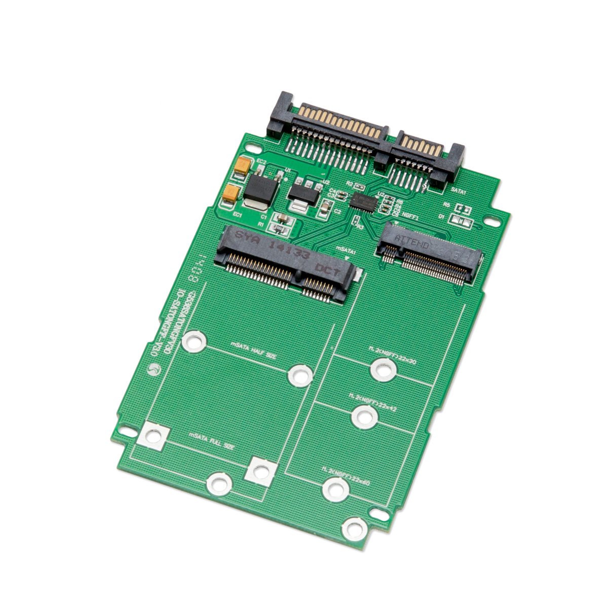 M.2 B-Key SATA or Mini-SATA mSATA SSD to SATA III 2.5 Adapter, Convert mSATA or M.2 SATA SSD to a 2.5" Drive PCI Mount SI-ADA50067