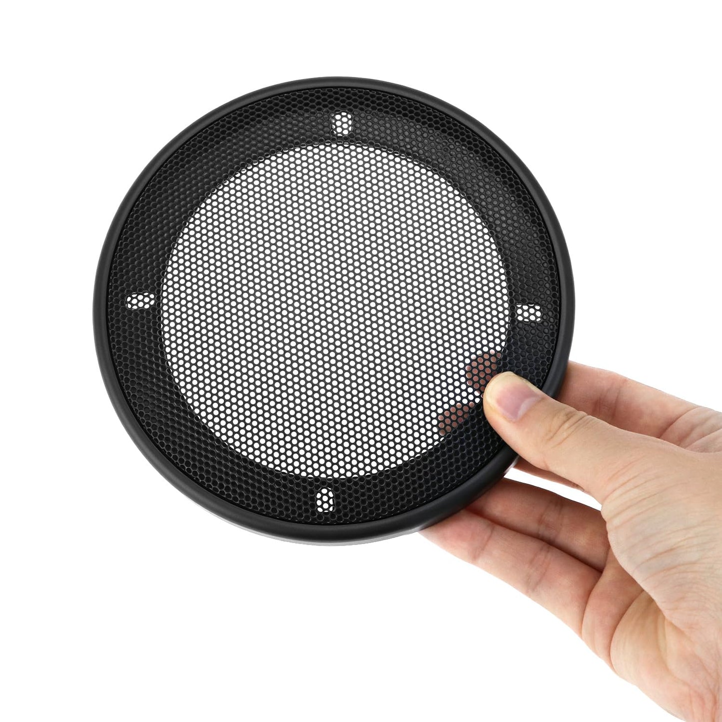 QWORK 4" Speaker Grill Covers, 2 Pack Car Speaker Subwoofer Guard Protector with Screw, Black