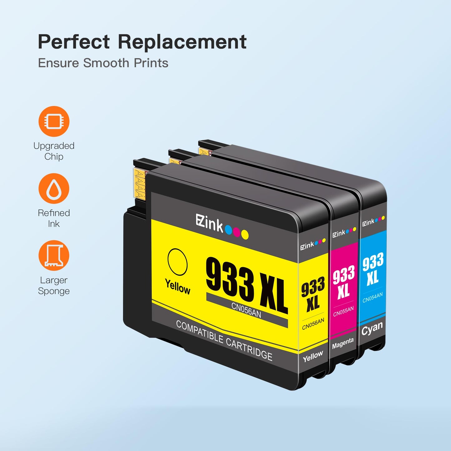 E-Z Ink (TM Compatible Ink Cartridge Replacement for HP 933XL 932 933 to use with Officejet 6100 6600 6700 7110 7510 7610 7612 Printer (1 Cyan, 1