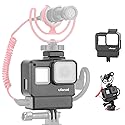 V2 Housing Case Vlogging Frame with Microphone Cold Shoe Mount Compatible for GoPro Hero 7 6 5 Mic Audio Adapter Action Camera Accessories
