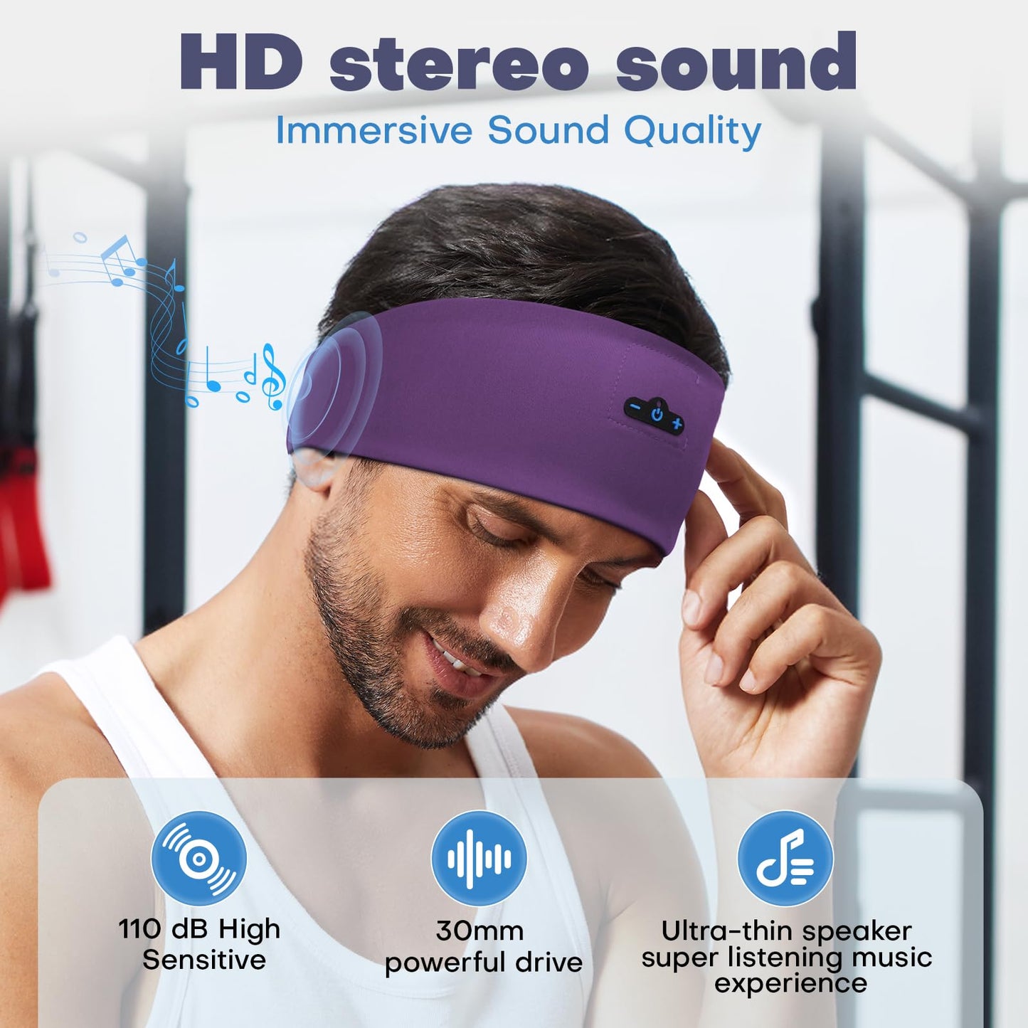 TOPIEI Sleep Headphones Bluetooth Headband for Side Sleeper, 17 Hours Playtime Headband Headphones with HD Stereo Speakers for Workout,Running,Yoga…