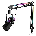 FIFINE Gaming Microphone Kit, XLR/USB Dynamic PC Microphone with Boom Arm for Podcast Recording, RGB Streaming Mic Set, Tap-to-Mute, Mix Control