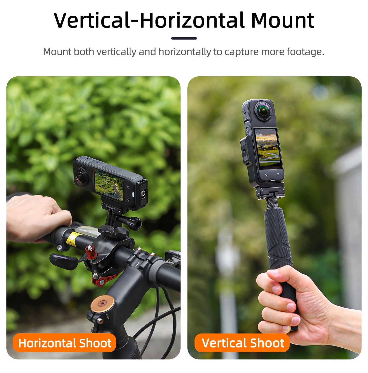 AILENICE 360 X5 X4 Air X4 L-Type Vertical-Horizontal Mount with Magnetic Adapter for Insta360 X5 X4 Air X4 Quick Release(L-Type Mount + Magnetic