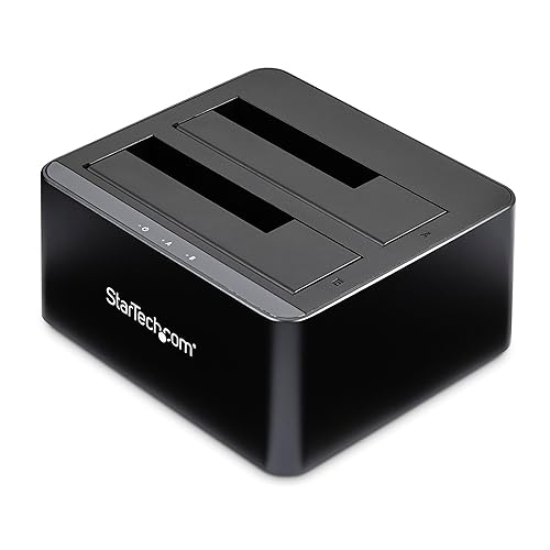 StarTech.com Dual-Bay USB 3.0 to SATA Hard Drive Docking Station, USB Hard Drive Dock, External 2.5/3.5" SATA I/II/III, SSD/HDD Docking Station