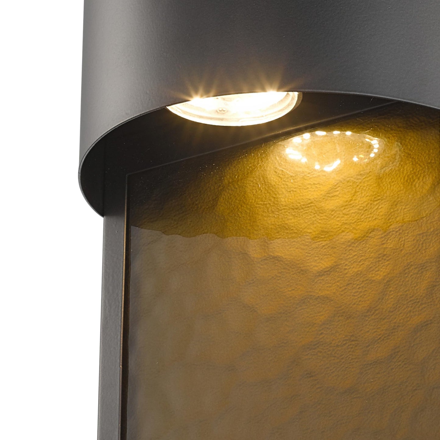 Globe Electric 44227 1-Light Outdoor Wall Sconce, Bronze Finish, Amber Water Glass Shade, Integrated 8.5W LED, Weather-Resistant Modern Outdoor