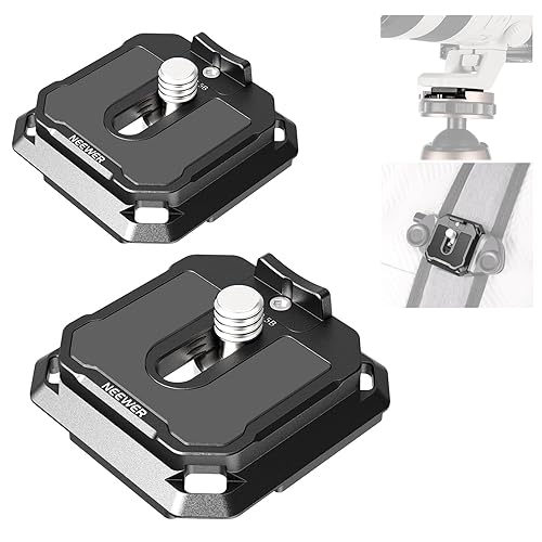 NEEWER 38mm Square Quick Release Plate 2 Pack, Anti Off Arca Type QR Camera Mount Plate Compatible with PD Camera Clip Shoulder Strap Tripod Head
