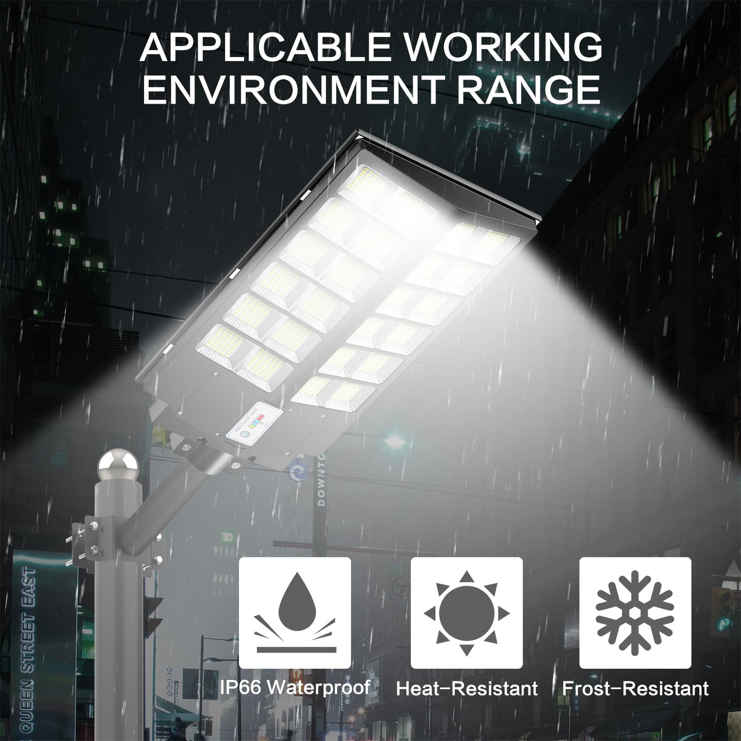 Deepn 8000W Solar Street Light, 480000 Lumens Dusk to Dawn LED Flood Lights Outdoor Motion Sensor, IP66 Waterproof Commercial Grade Solar Outdoor