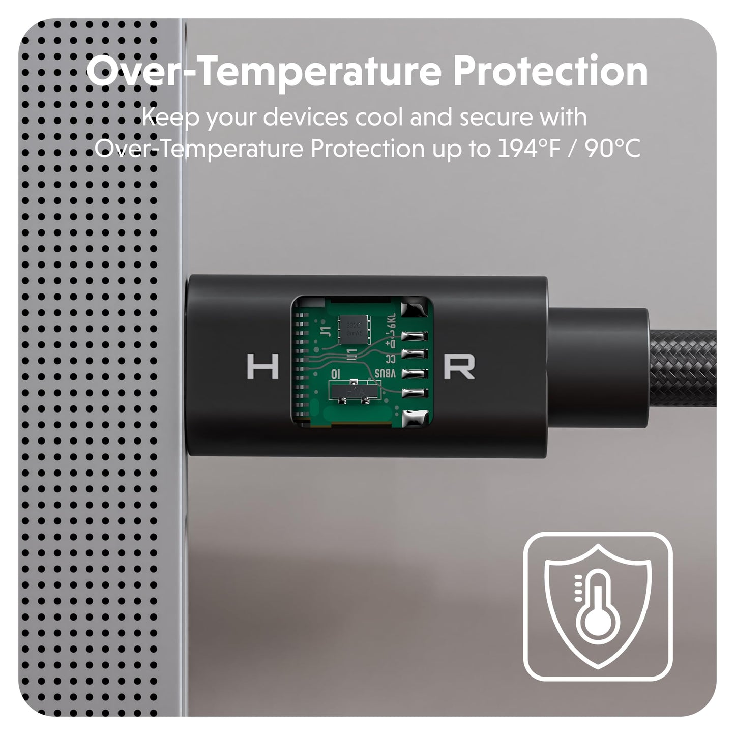 HyperDrive Next USB4 Type-C Performance Charging Cable - USB C Charging w/ 40Gbps Data Transfer, 240W Power Delivery, Fast Charge, 8K Video Support