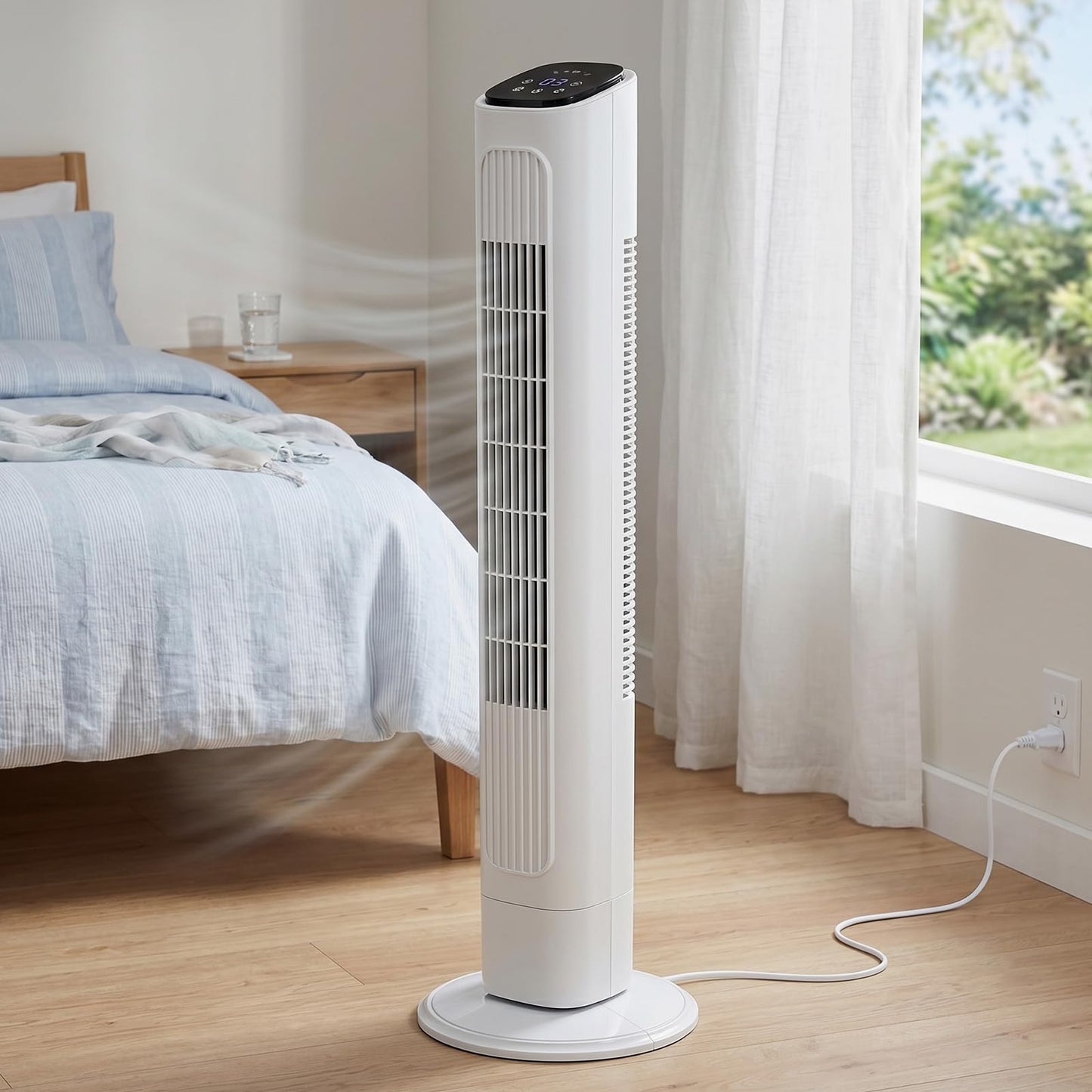 NXzeksohx 110V 45W 36 inches, cylindrical tower fan, touch, with remote control 3 modes