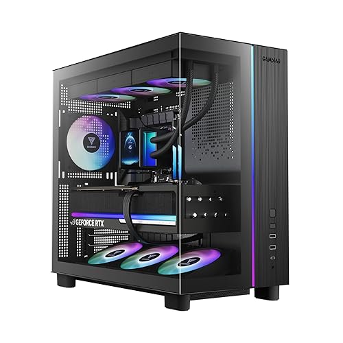 Gamdias Atlas M4 Mid-Tower Gaming PC Case, Mini-ITX, Micro-ATX, and ATX, 4x120mm PWM ARGB Fans, Adjustable Angle Lower Fan Mount, Front-Mounted PSU
