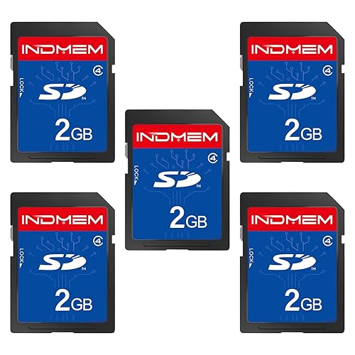 INDMEM 5 Pack SD Card 2GB Class 4 Flash Memory Card 2G SLC Stanard Secure Digital Cards