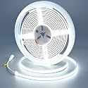 GOMING 24V 16.4ft/5M Neon COB LED Strip Light Cool White 6000K IP67 Waterproof 1560LEDs 11W/M CRI 93+ 4100lm Uniform Glow Flexible Self-Adhesive LED