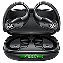 Wireless Earbuds Bluetooth Headphones 96H Playtime LED Display Waterproof Built in Mic Deep Bass Sound Secure Over Ear buds Earhooks for iPhone…