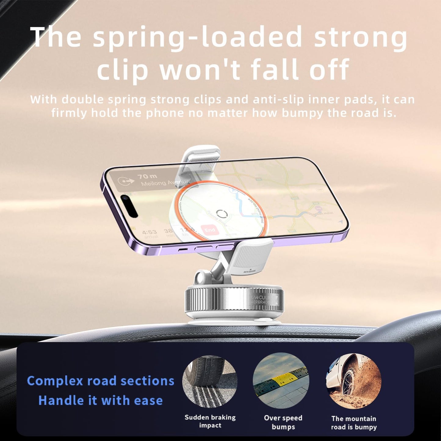 Autaabb 360° Nano Gel Suction Cup Phone Mount - Ultra-Strong Universal Car Dashboard Cell Phone Holder, Hands-Free Vacuum Bracket for Car, Gym, Mirror