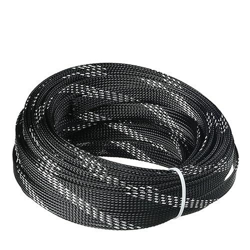 Othmro 32.8ft Length PET Flexible Expandable Braided Cable Sleeves 0.47in Width Wire Loom Sleeving and Organizer Flexible Wire Mesh Sleeves for TV