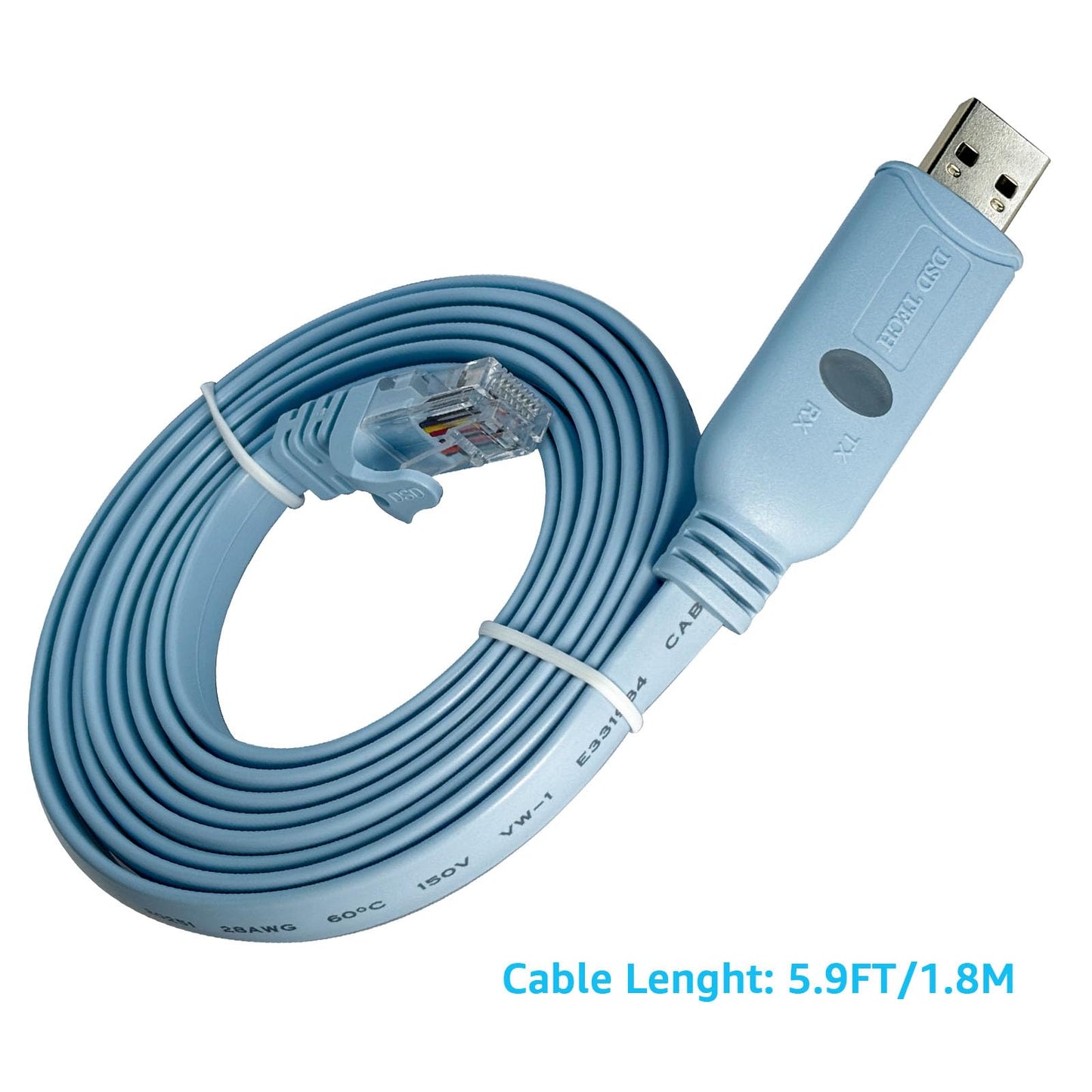 DSD TECH SH-RJ45A USB to RJ45 Console Cable with FTDI Chip for Cisco NETGEAR Routers/Switches(5.9FT)