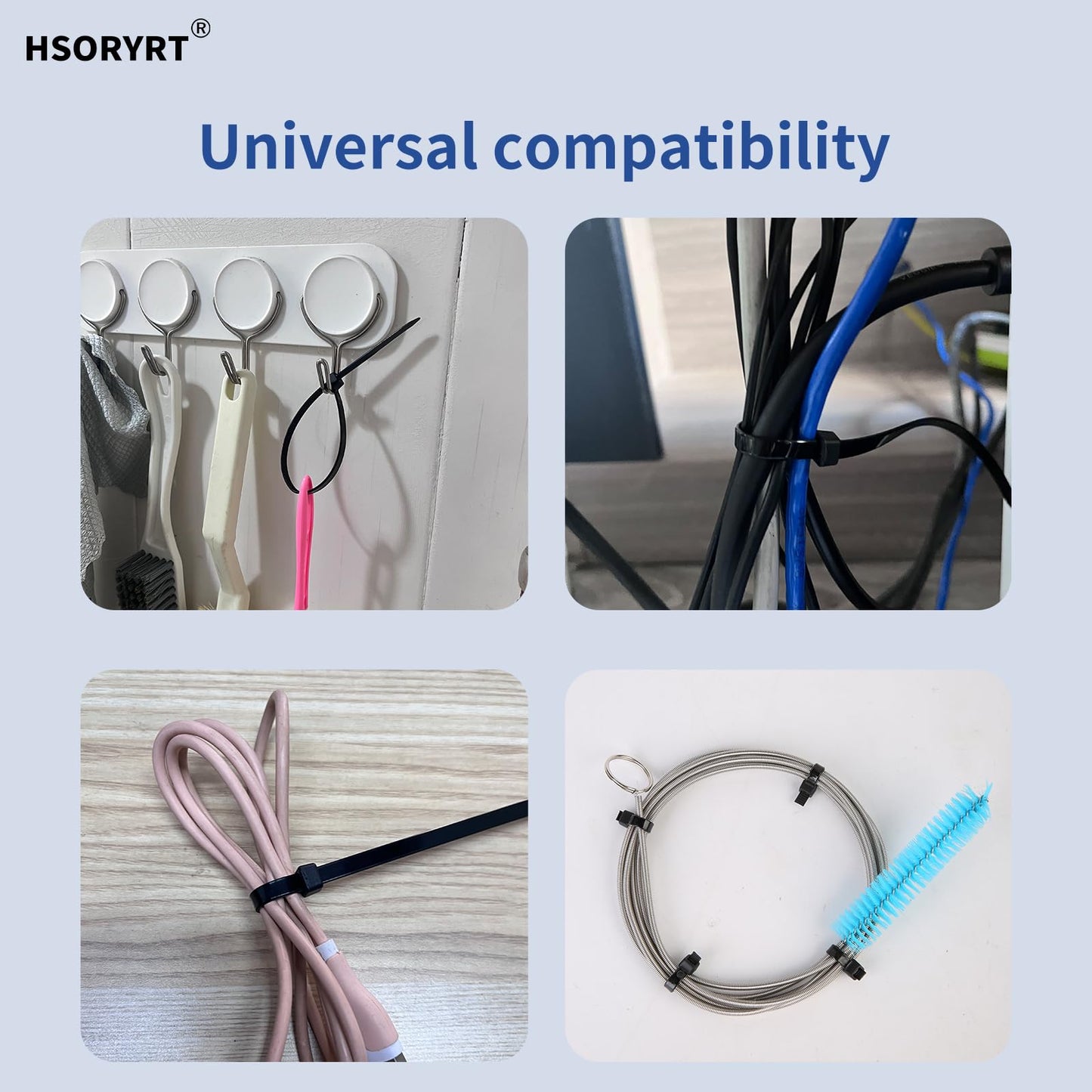 Hsoryrt 2000pcs Cable Ties, 18lbs Zip Ties, 4 inch Black Multi-Purpose Self-Locking Nylon Small Cable Management, UV Resistant Wire Ties, Plastic Ties