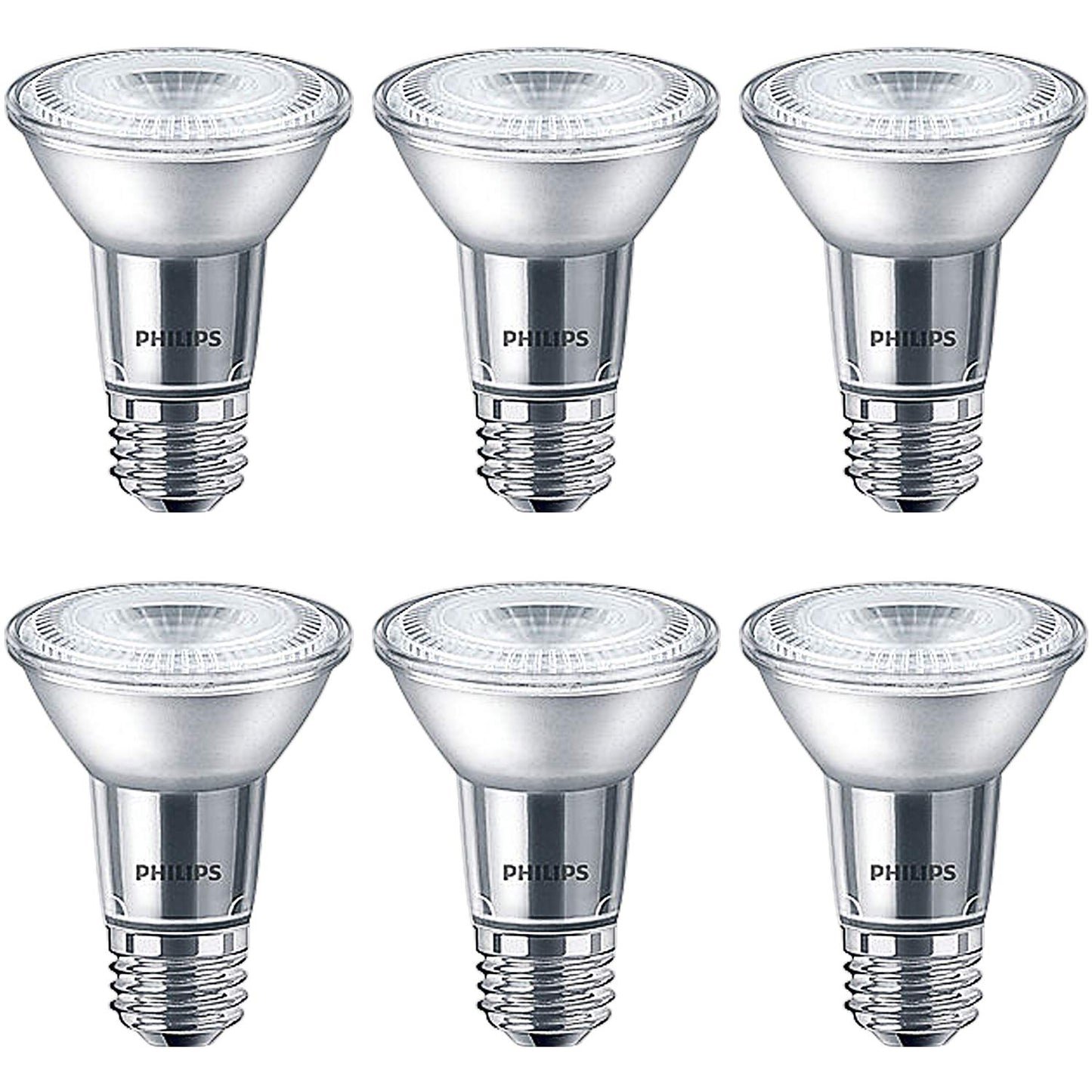 Philips LED PAR20 Bright White Light Bulb: 400-Lumen, 3000-Kelvin, 6-Watt (50-Watt Equivalent), Glass, Dimmable 40-Degree Spot Light Bulb, E26 Base