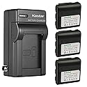 Kastar 3-Pack Battery and AC Wall Charger Compatible with Sharp VL-A111U, VL-A150U, VL-A160U, VL-A260U, VL-AD200U, VL-AD260U, VL-AH130U, VL-AH131