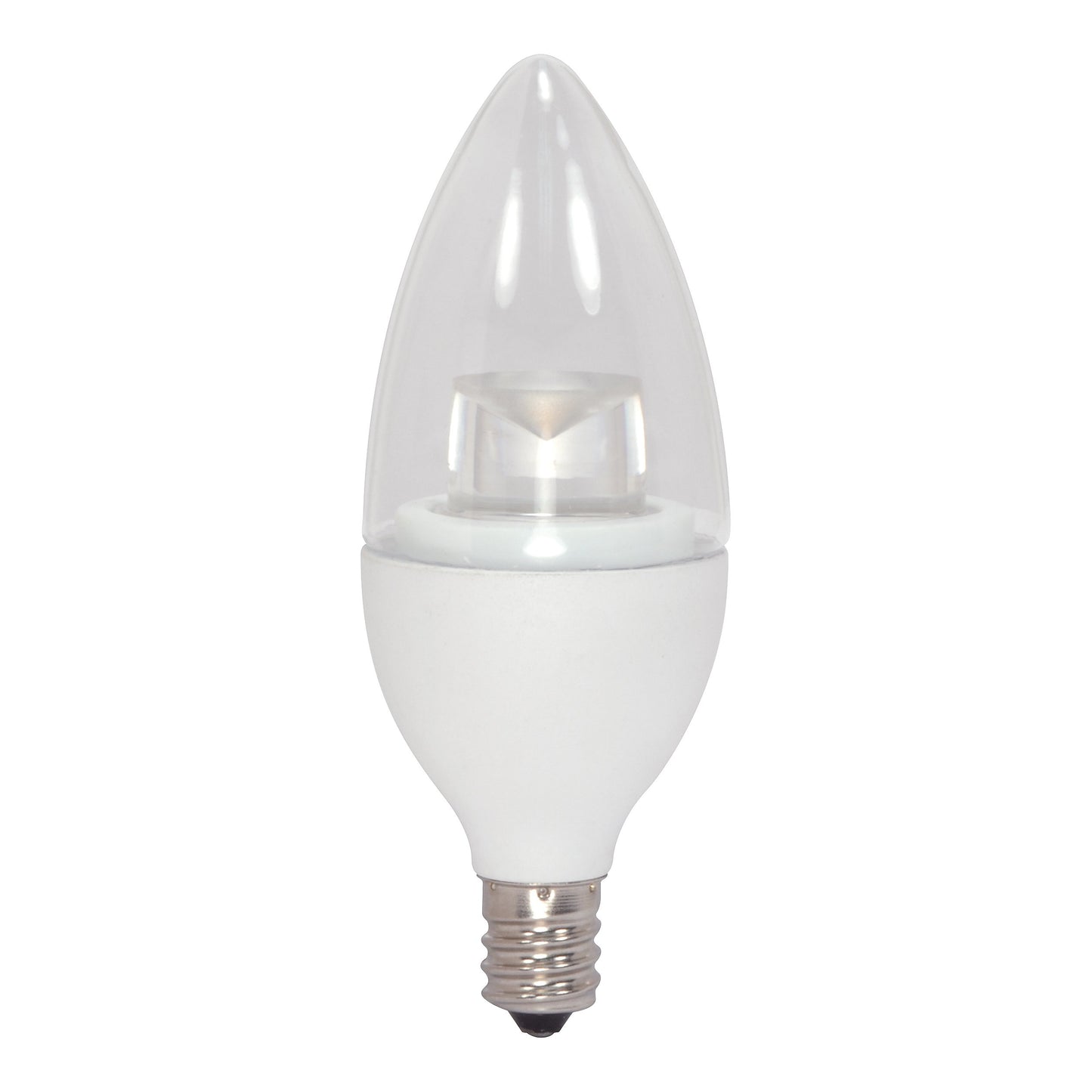 Satco S8951 LED A19 Candelabra Light Bulb, 4.5W, 300L, 2700K, 25000 Hour Rating, Dimmable, Warm White