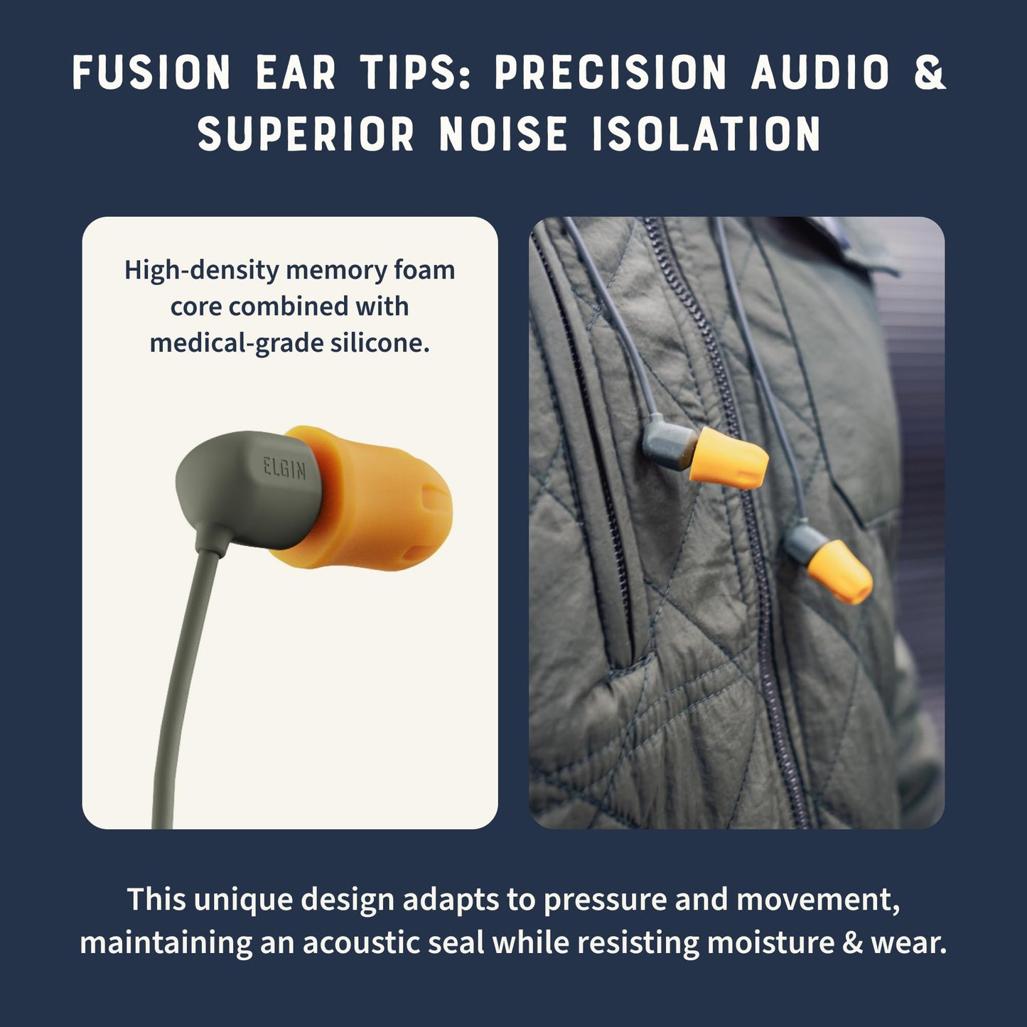 Elgin Discord Gen 3 Bluetooth Earplug Earbuds, OSHA Compliant Wireless in-Ear Headphones, 31dB NRR ANSI Certified Noise Isolation, Dynamic 8mm Driver