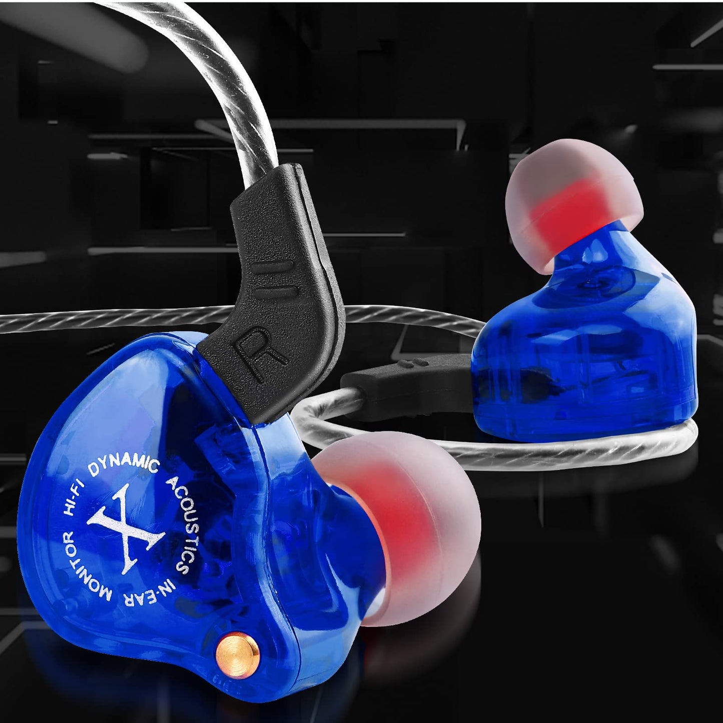 UrbanX iX2 Pro Dynamic Hybrid Dual Driver in Ear Musicians Earphones with Mic Tangle-Free Cable in-Ear Earbuds Headphones for Motorola Tab G20