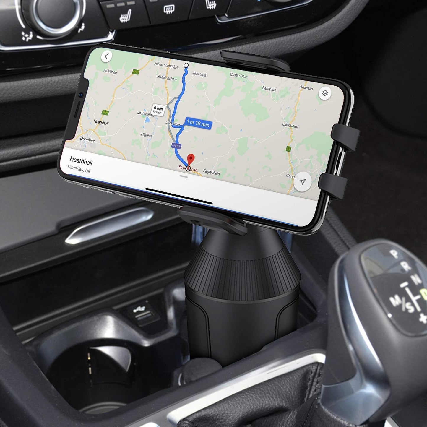 WixGear Cup Holder Phone Mount with Adjustable Neck, Cellphone Holder for Car, Upgraded Cup Phone Holder for Car, Compatible with iPhone, Samsung