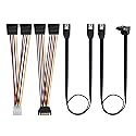 Cable Matters SATA III Data Cable and SATA Power Cable Kit with Straight and 90 Degree SATA3 Connector, Power Splitter Adapter, and Molex Adapter
