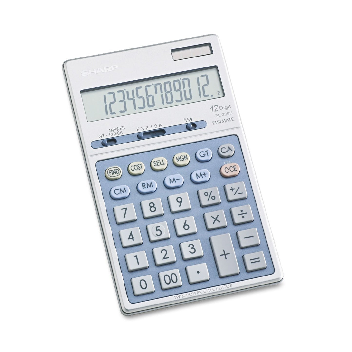 Sharp EL339HB Semi-Desk Executive Metal Top 12-Digit Calculator