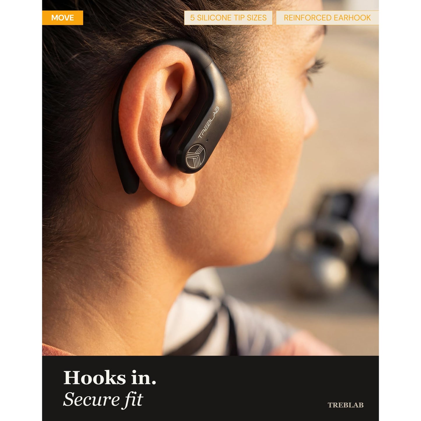 TREBLAB X3-Pro Earbuds Wireless Bluetooth, Earhook IPX5 12H Powerbank
