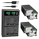 Kastar 4-Pack Battery and LTD2 USB Charger Replacement for Canon BP-820 BP820, BP-828 BP828 Battery, Canon CG-800 CG800 Charger, Canon VIXIA HF G50